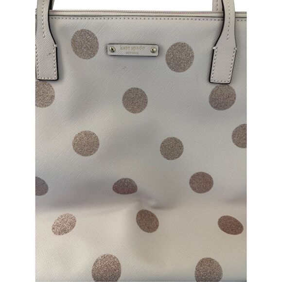 Kate Spade Hani Haven Lane Womens Pink Glitter Dot Saffiano Leather Tote Bag - Picture 4 of 13